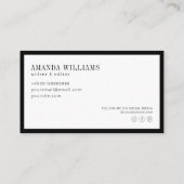 Elegant Typewriter Professional Black and White 名刺 (裏面)