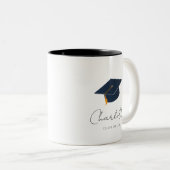 Elegant Typographic Graduation Keepsake ツートーンマグカップ (正面右)
