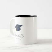 Elegant Typographic Graduation Keepsake ツートーンマグカップ (正面左)