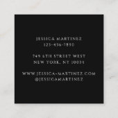 Elegant Typography Black 3 Photo Makeup スクエア名刺 (裏面)