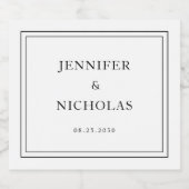 Elegant Typography Black And White Wedding ビールラベル (シングルラベル)