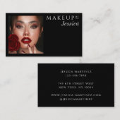 Elegant Typography Black White Photo Makeup 名刺 (正面/裏面)