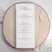 Elegant Typography Black & White Wedding Dinner メニュー