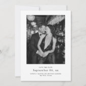 Elegant Typography Black White Wedding Photo セーブザデート (正面)