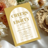 Elegant Typography Cheers 80th Birthday 招待状