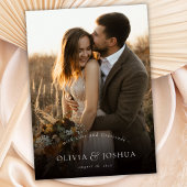 Elegant Typography Classic Single Photo Wedding サンキューカード