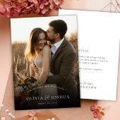 Elegant Typography Classic Single Photo Wedding サンキューカード