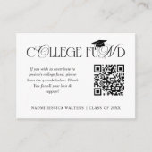 Elegant Typography Collage Fund QR CODE Graduation エンクロージャーカード (正面)