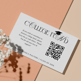 Elegant Typography Collage Fund QR CODE Graduation エンクロージャーカード