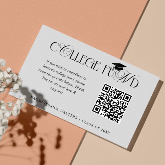 Elegant Typography Collage Fund QR CODE Graduation エンクロージャーカード