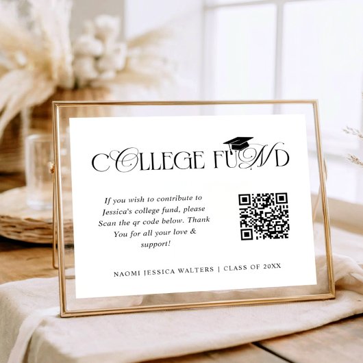 Elegant Typography Collage Fund QR CODE Graduation ポスター