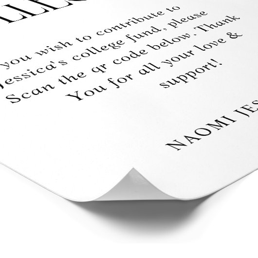 Elegant Typography Collage Fund QR CODE Graduation ポスター (角)