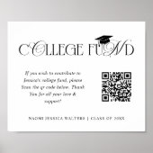 Elegant Typography Collage Fund QR CODE Graduation ポスター (正面)
