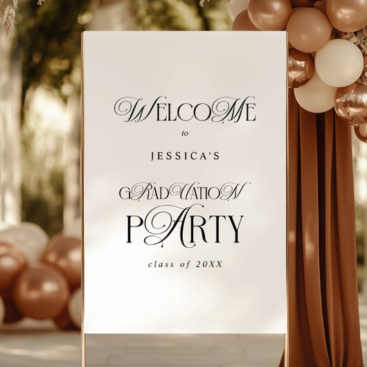 Elegant Typography Contemporary Graduation Welcome ポスター