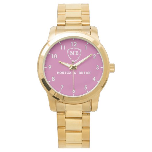 Elegant typography custom name wristwatch Romantic 腕時計 (正面)