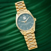 Elegant typography custom wristwatch green 腕時計