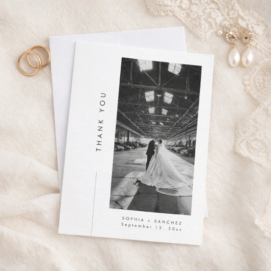 Elegant Typography Formal Wedding Photo サンキューカード