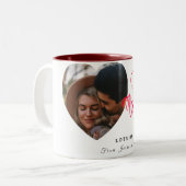 Elegant Typography Happy Valentines Day 1 Photo ツートーンマグカップ (正面左)