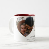 Elegant Typography Happy Valentines Day 1 Photo ツートーンマグカップ (正面左)