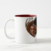 Elegant Typography Happy Valentines Day 1 Photo ツートーンマグカップ (左)