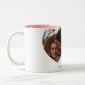 Elegant Typography Happy Valentines Day 1 Photo ツートーンマグカップ (左)