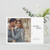 Elegant Typography Horizontal Photo Wedding 招待状 (スタンド正面)