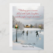 Elegant typography Ice skaters シーズンカード (正面/裏面)