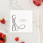Elegant Typography Modern Grad Party Napkin スタンダードカクテルナプキン (インサイチュ)
