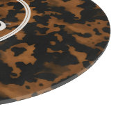 Elegant Typography Monogram Tortoise Shell  カッティングボード (角)