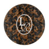 Elegant Typography Monogram Tortoise Shell  カッティングボード (正面)