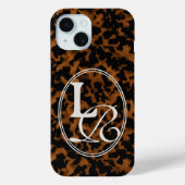 Elegant Typography Monogram Tortoise Shell Case-Mate iPhoneケース (裏面)