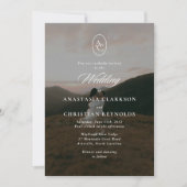 Elegant typography mountain one photo 招待状 (正面)