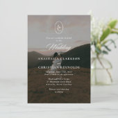 Elegant typography mountain one photo 招待状 (スタンド正面)