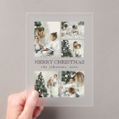 Elegant Typography Photo Collage Christmas Card アクリル招待状 (インサイチュ (ポータブル))