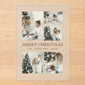 Elegant Typography Photo Collage Christmas Card アクリル招待状 (正面)
