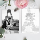 Elegant Typography Photo Wedding サンキューカード