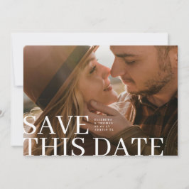 Elegant Typography Save This Date & Photo Wedding セーブザデート