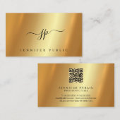Elegant Typography Script Monogram Glamour Gold 名刺 (正面/裏面)