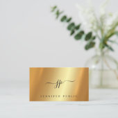 Elegant Typography Script Monogram Glamour Gold 名刺 (スタンド正面)