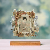 Elegant Ukiyoe Collage Art – Vintage JP Beauty アクリルサイン (ニュートラル)