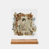 Elegant Ukiyoe Collage Art – Vintage JP Beauty アクリルサイン (正面)