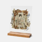 Elegant Ukiyoe Collage Art – Vintage JP Beauty アクリルサイン (傾斜)