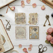 Elegant Ukiyoe Collage Art – Vintage JP Beauty