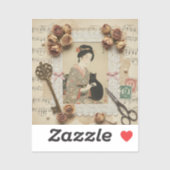 Elegant Ukiyoe Collage Art – Vintage JP Beauty シール (シート)