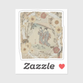 Elegant Ukiyoe Collage Art – Vintage JP Beauty シール