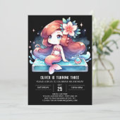 Elegant Under the Sea Mermaid Birthday 招待状 (スタンド正面)
