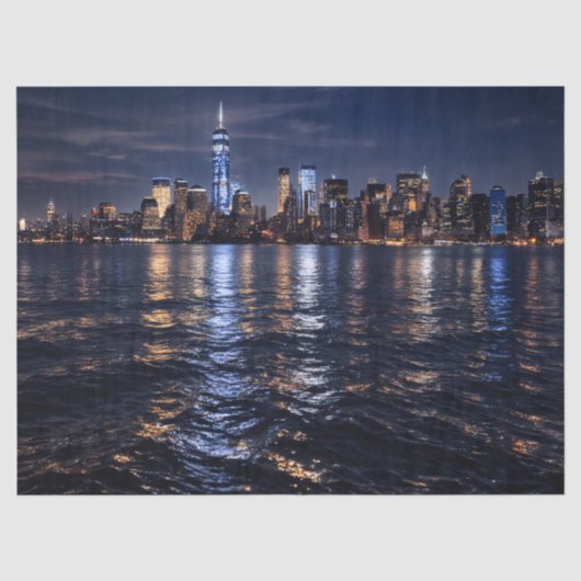 Elegant Urban New York City Night Cityscape 薄葉紙 (正面)