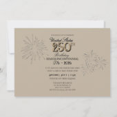 Elegant US 250th Birthday NYC Gold Firework 招待状 (裏面)