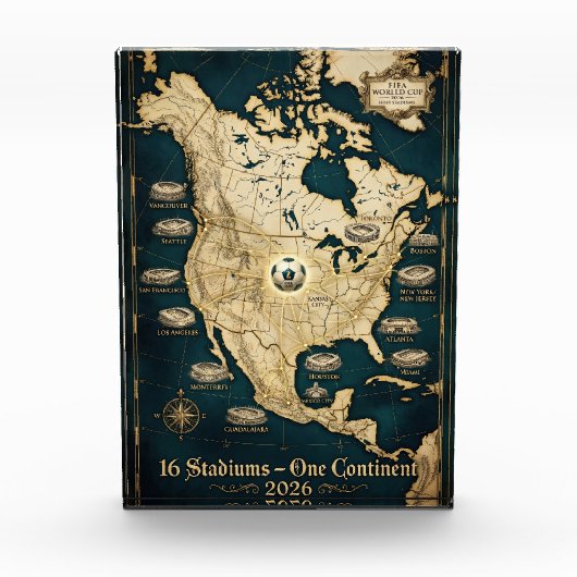 Elegant USA Mexico Canada Host Cities Fine Art フォトブロック (正面)