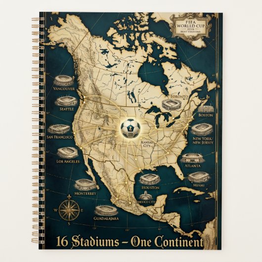 Elegant USA Mexico Canada Host Cities Fine Art プランナー手帳 (正面)